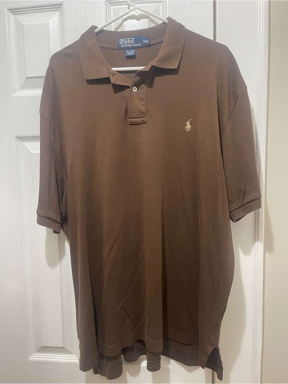Polo by Ralph Lauren Brown Men's Short Sleeve Polo with Gold Pony